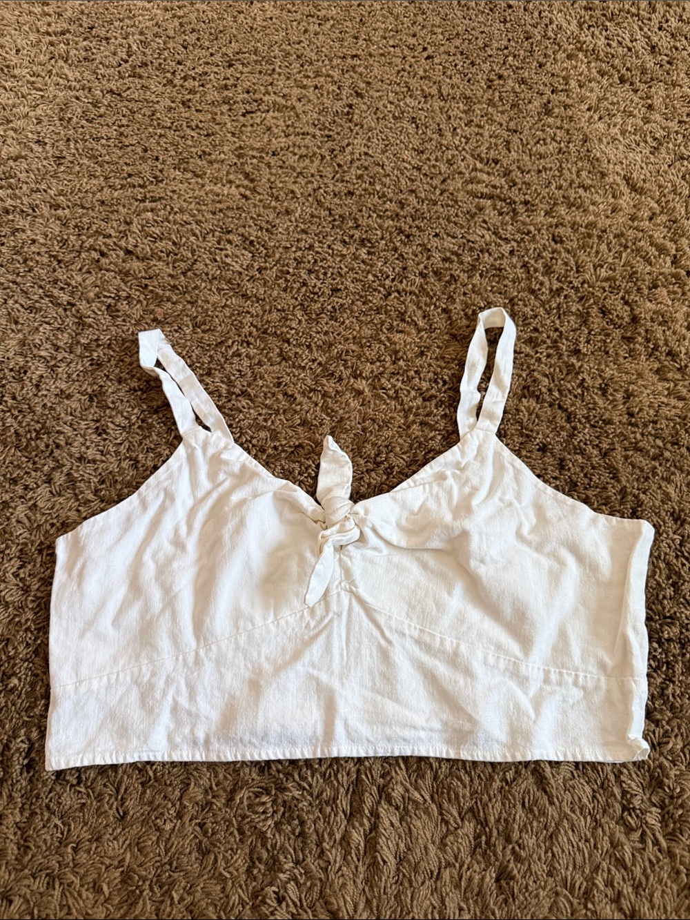 Universal Thread White Tie-Front Cropped Tank